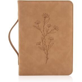 Bible Cases for Woman with Detachable Wristlet Strap,PU Leather Bible Cover for Women,Waterproof Bible Cover Case for Women,Floral Bible Cover Case,Bible Carrying Case for Women with Pockets