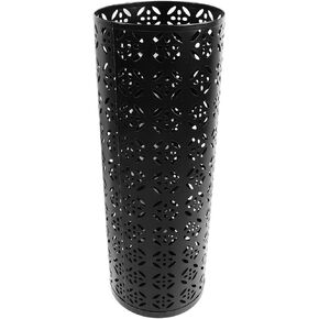 Heayzoki Umbrella Stand, Umbrella Holder for Entryway, Round Proof Waterproof Hollow Metal Umbrella Holder Bin for Home Entryway (Black)