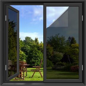 One Way Window Privacy Film See Out Not in Reflcetive Mirror Window Cling Anti-UV Heat Blocking Window Tint Daytime Privacy Office Front Door Window Covering with Glue,Black 17.5 x 78.7 Inch