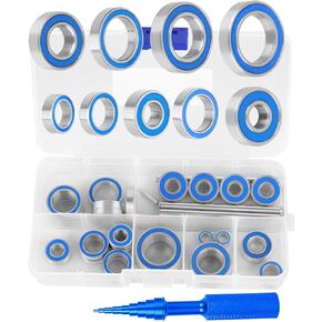 RC 27Pcs Bearings Kit Upgrades Part for 1/10 Maxx 4S / 89076-4,Rubber Sealed Precision Ball Bearings,Navy Blue