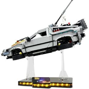 حامل عرض أكريليك مضيء لحامل عرض Lego Back to The Future Delorean 10300,5 مم من الأكريليك، مناسب للعودة إلى آلة الزمن المستقبلي فقط (لا تتضمن مجموعة النماذج)