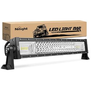 Nilight - 18016C-A LED Light Bar 22Inch 270W Triple Row 27000LM Flood Spot Combo Beam Led Bar Driving Lights Boat Lights Super Bright Led Off Road Lights for Trucks,2 Years Warranty