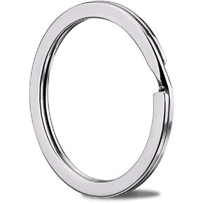 Key Rings - 1.25" (32mm) 50Pcs Flat Split Keychain Bulk Heavy Duty Strong Keyring for Car Home Ring Tag Lanyards School Office DIY