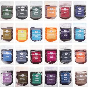 VICASKY 24 Colors Powder Packets,Rainbow Tie Dye Powder Bulk Bags Refills Fabric Dye Bright Shirts Clothing DIY Decorating Tye Dye for Tie Dye Hallowen Party Supplies