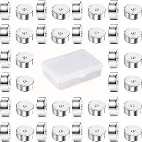 MJust 18G 20G Screw Ball Backs Flat Earring Backs Stainless Steel Replacement Balls Metal Earring Backs for Studs Piercing Parts for Body Jewelry FB20
