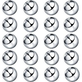 MJust 18G 20G Screw Ball Backs Flat Earring Backs Stainless Steel Replacement Balls Metal Earring Backs for Studs Piercing Parts for Body Jewelry FB20