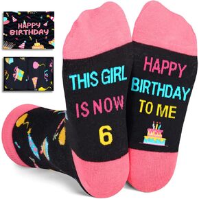 HAPPYPOP 6th Birthday Gifts Ideas for Girls - Socks for Girls Age 6, Presents for 6 Year Old Kids, Gifts for Six Year Old Girls