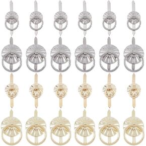 gorgecraft 40pcs 4 أنماط معدنية براد السحابات حلقة صغيرة تسحب حلقات مقبض زهرة صغيرة براد ورقة قفل لصندوق المجوهرات الزخرفية الصدر درج خزانة المجلات الصغيرة تخزين الديكور