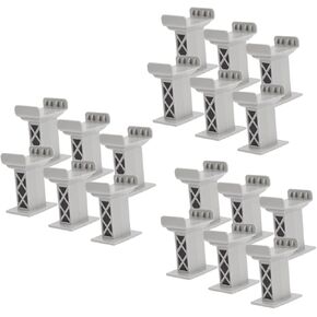 ibasenice Train Bridge 18 Pcs Train Pier Train Track Risers Train Track Railway Supports Train Bridge Riser Toy Train Bridge Supports Train Bridge Block Track Toy