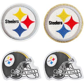 4PCS Rugby Fans Favorite Team Logo and Helmet Logo Iron On Patches Embroidery Applique for Clothes, Dress, Hat, Jeans, DIY Accessories