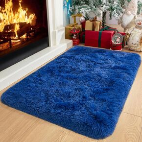 Kelarea Super Soft Shaggy Rug Fluffy Bedroom Carpets, 3x5 Feet Baby Blue, Modern Indoor Fuzzy Plush Area Rugs for Living Room Dorm Home Decorative Kids Girls Children's Floor Rugs