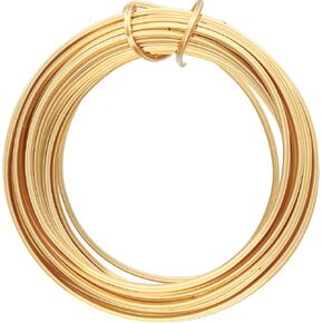 The Beadsmith Square Craft Wire - Wire Elements - Soft Temper - 18 Gauge, 4 Yard Coil - Gold Color - Beading Wire Used for Jewelry Making, Wire Wrapping, and Other DIY Arts & Crafts