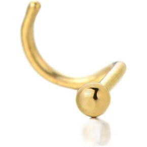 Gold Stainless Steel Screw Nose Rings Studs Body Jewelry Piercing