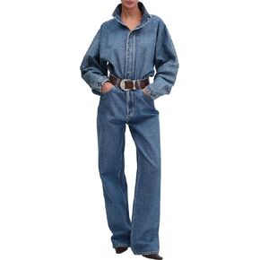 Ronny Kobo womens Britta Longsleeve Denim Bodysuit