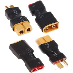 Hobbbypower No Wires XT60 Male Female Connector to Deans T Plug Convert Adapter for Lipo Battery ESC RC Drone Car(Pack of 2 Pairs)