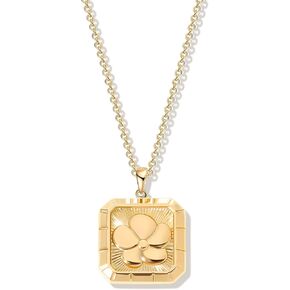 Gold Flower Pendant Necklace Dainty Floral Choker 14K Plated Shining Cute Heart Necklace for Women