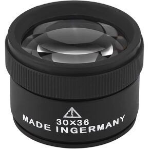 30X Jewelers Loupe, Jewelry Optical Magnifying Glass Eye Loops Portable Handheld Monocular Magnifier Experimental Repair Tool Desktop Reading Pocket Lens for Textile Stamps Board Gems Coins Map Craft