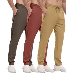PARISDIARY 3 Pack Mens Athletic Sweatpants with Zipper Pockets,Workout Gym Joggers Pants for Men Running Jogging Pants