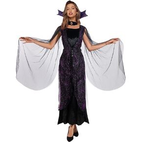 EraSpooky Women's Vampire Costume Halloween Suit Gothic Dress Victorian Vampiress Bat