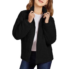 Floral Find Girls Long Sleeve Winter Jacket Coats Zip Up Stand Collar Corduroy Quilted Outerwear Jackets with Pocket