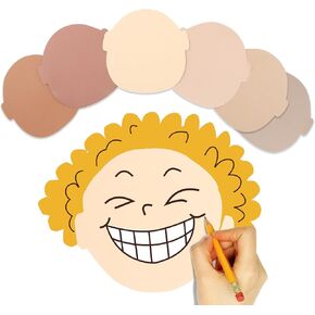 60Pcs Multiple Color Face Paper,Multicultural Creative Face Paper to Creative cut,Projects to Creative Craft Group,Diversity Craft Projects,Creative,Design,Decorate,5.6 Inch