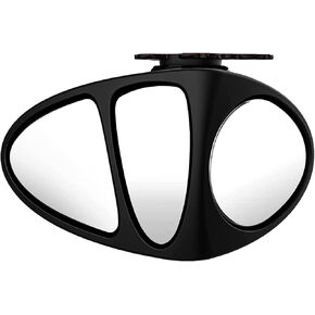 Car Blind Spot Mirror, 3-view Wide Angel Mirror Auxiliary Mirror for Front Rear Wheel Blind Spot Rear View Mirror. (Black Right)