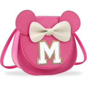 Birthday Gifts for 2 3 4 5 6 7 8 9 10 Year Old Girls, Toddler Kids Purse Little Girl Mouse Ear Bow Personalized Initial Purse