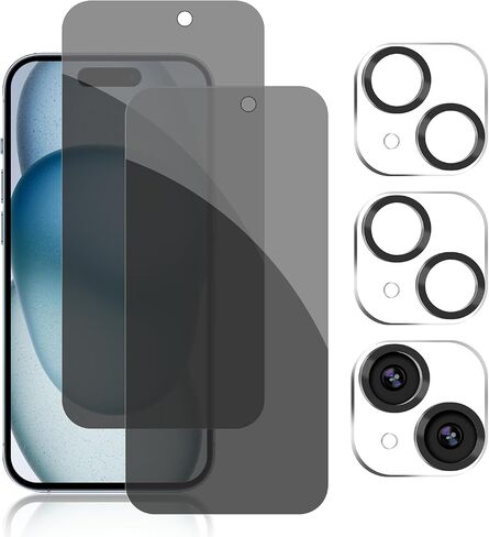 Pehael [2+2 Pack] iPhone 14 Plus Privacy Screen Protector with Camera Lens Protector Full Coverage Anti-Spy Tempered Glass Film 9H Hardness Upgrade Edge Protection Easy Installation Bubble Free Specially Designed for iPhone 14 Plus [6.7 inch] in Saudi Arabia
