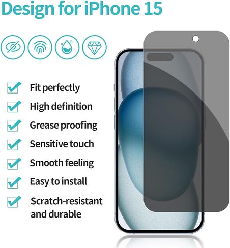 Pehael [2+2 Pack] iPhone 14 Plus Privacy Screen Protector with Camera Lens Protector Full Coverage Anti-Spy Tempered Glass Film 9H Hardness Upgrade Edge Protection Easy Installation Bubble Free Specially Designed for iPhone 14 Plus [6.7 inch] in Saudi Arabia