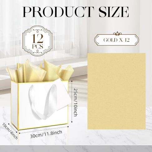 JACYUIG 24 Pack Pink Gift Bags with Handles & Tissue Paper for Gift Bags, 11.8 x 10 x 4–Ideal for Thank You Gifts, Weddings, Bridesmaids, Fall Parties, Halloween, Diwali, Birthdays (Pink, Gold) in Saudi Arabia