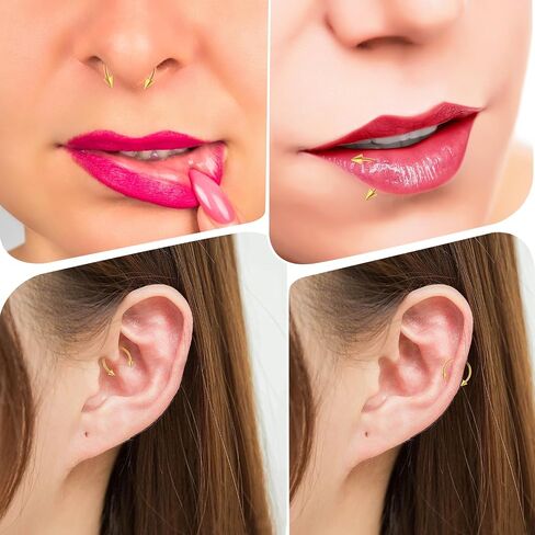 16pcs Septum Nose Rings 16 Gauge Nose Ring Multiple Different Sizes Horseshoe Nose Ring,Stainless Steel Septum Ring for Men and Women 6-12mm in Saudi Arabia