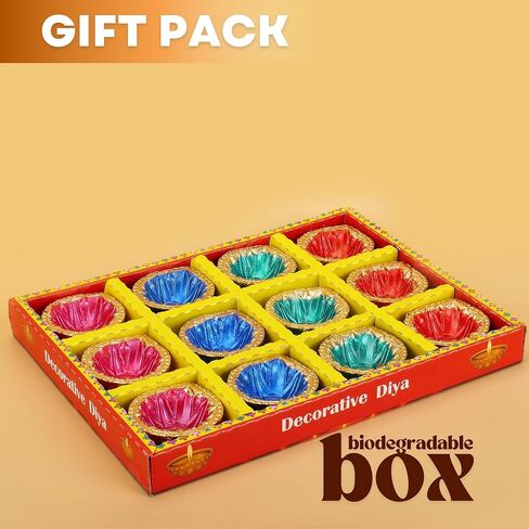 Diwali Diya Clay Diya Diyas for Pooja [ Pack of 12 ] Indian Puja Oil Lamp Diwali Pooja - Earthen Clay Terracotta - Diwali Decoration for Home Indian Housewarming Return Gift Items Hashcart® in Saudi Arabia