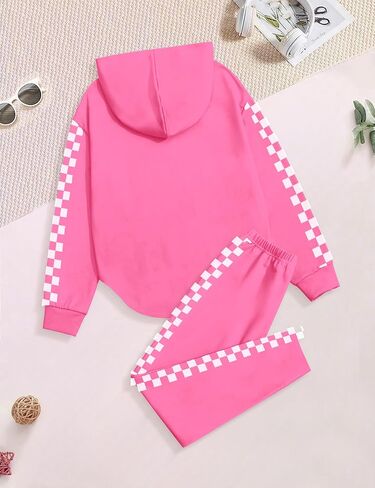 KANGKANG Girls Clothes Fall Winter Outfits Graphic Hooded Sweatsuits Sweatpants 2Pcs Set in Kuwait