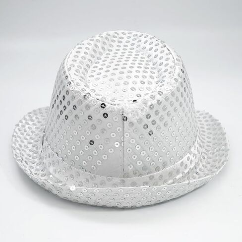 3 Pieces Sequin Fedora Hat Unisex Western Dance Jazz Hat Shining Disco Cap in Saudi Arabia