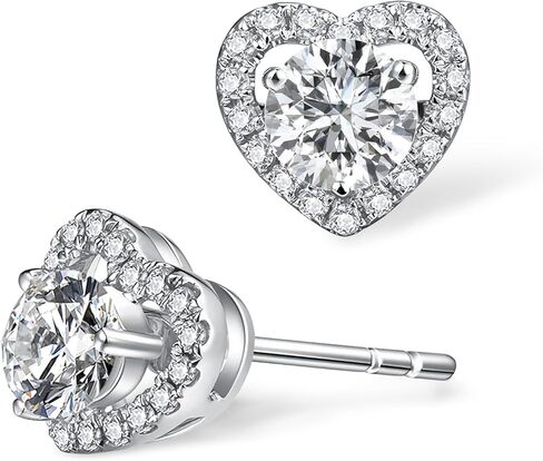 munone Moissanite Stud Earrings,1ct Brilliant Round Cut Lab Created Diamond 14k White Gold Plated Sterling Silver Earrings Valentines Birthday Gift for Women Men in Kuwait