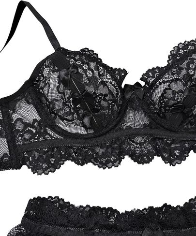 مثير الأقواس التقوقع محض Underwire الأزهار الرباط الحزام الملابس الداخلية مجموعة 4 قطعة in Kuwait