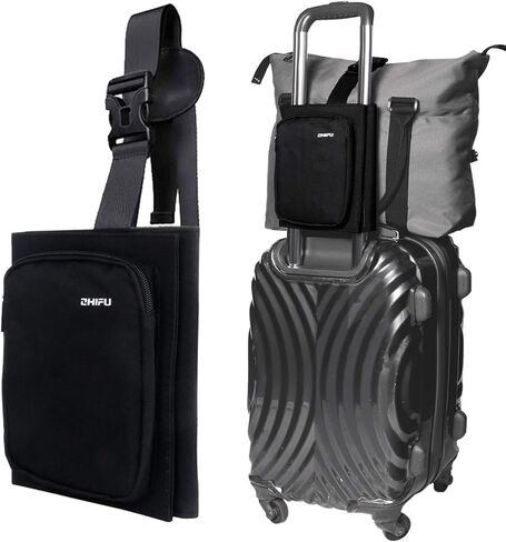 Luggage Straps for Suitcases add a Bag Easy Bag Bungee Bag Holder with Storage Bag Strap Organizer Travel Accessories Belt, Suitcase Straps no Elastic, Zipper Black in Saudi Arabia