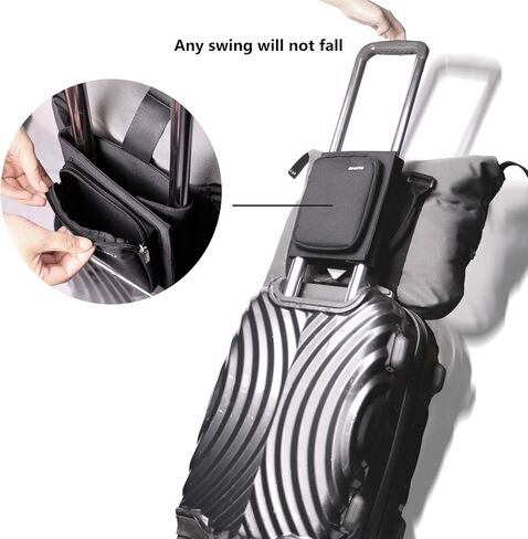 Luggage Straps for Suitcases add a Bag Easy Bag Bungee Bag Holder with Storage Bag Strap Organizer Travel Accessories Belt, Suitcase Straps no Elastic, Zipper Black in Saudi Arabia