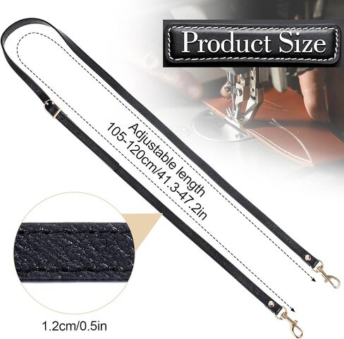 Leather Straps Replacement for Handbags, 1Pcs Purse Straps Replacement Crossbody 47.2 Inch Long Black Adjustable Replacement Strap with Metal Buckle for Crossbody Bag Purse Handbag in Saudi Arabia