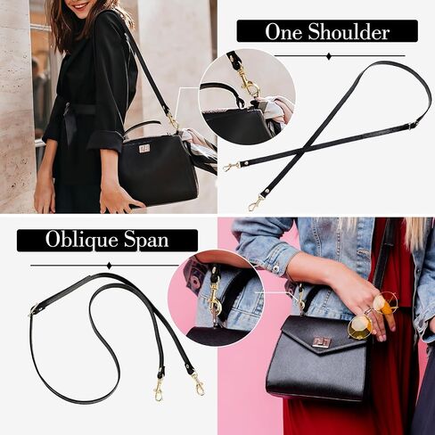 Leather Straps Replacement for Handbags, 1Pcs Purse Straps Replacement Crossbody 47.2 Inch Long Black Adjustable Replacement Strap with Metal Buckle for Crossbody Bag Purse Handbag in Saudi Arabia