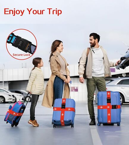 أحزمة الأمتعة لحقائب السفر وحزام الأمتعة مع قفل ومعرف أمتعة السفر شديد التحمل وطائرة صفراء لطيفة للنساء والفتيات وإكسسوارات فريدة مخصصة in Kuwait