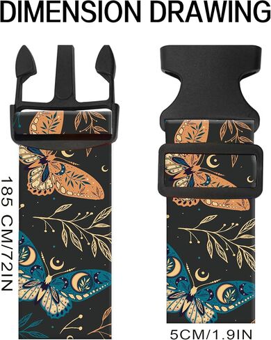 Luggage Straps for Suitcases, Adjustable Travel Belt, Durable Wide Luggage Strap, Cute Suitcase Strap Identifiers with Buckle, Bag Straps for Luggage, Black White Butterfly in Saudi Arabia