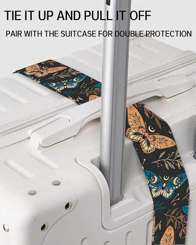 Luggage Straps for Suitcases, Adjustable Travel Belt, Durable Wide Luggage Strap, Cute Suitcase Strap Identifiers with Buckle, Bag Straps for Luggage, Black White Butterfly in Saudi Arabia