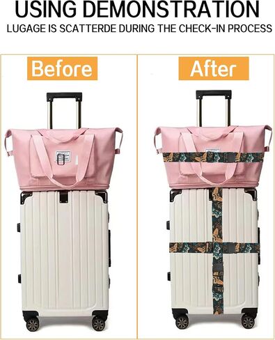 Luggage Straps for Suitcases, Adjustable Travel Belt, Durable Wide Luggage Strap, Cute Suitcase Strap Identifiers with Buckle, Bag Straps for Luggage, Black White Butterfly in Saudi Arabia