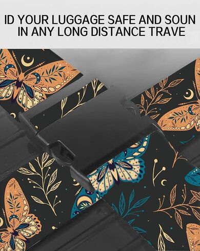 Luggage Straps for Suitcases, Adjustable Travel Belt, Durable Wide Luggage Strap, Cute Suitcase Strap Identifiers with Buckle, Bag Straps for Luggage, Black White Butterfly in Saudi Arabia
