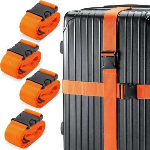 Adjustable Luggage Straps for Suitcases - 4 Pack Bright Colors, Quick-Release Buckle, Durable and Secure Luggage Strap for Travel(Iridescent) in Saudi Arabia