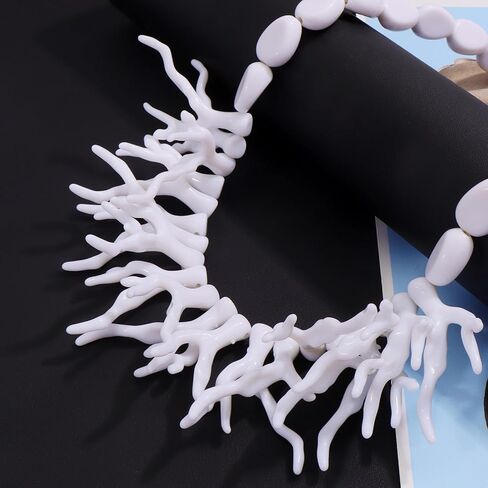 Bocar Chunky Statement Resin Coral Branch Tree Necklace Collar Beaded Pendant Jewelry Gift in Saudi Arabia
