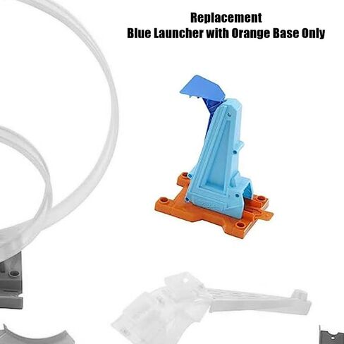 قطعة غيار ماتيل لمجموعة اللعب العمودية لمركبة المسار Hot-Wheels Track Builder - GGH70 ~ قاذفة زرقاء بديلة بقاعدة برتقالية in Saudi Arabia