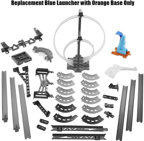 قطعة غيار ماتيل لمجموعة اللعب العمودية لمركبة المسار Hot-Wheels Track Builder - GGH70 ~ قاذفة زرقاء بديلة بقاعدة برتقالية in Saudi Arabia