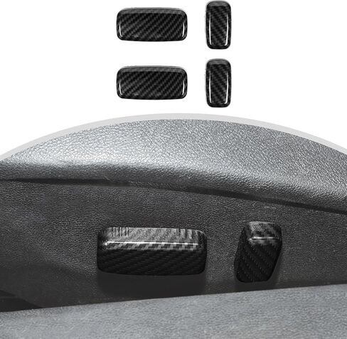 CheroCar Seat Adjusting Backrest Handle Button Switch Trim Cover Interior Decoration Accessories for 2010-2015 Chevrolet Camaro (Black) in Saudi Arabia